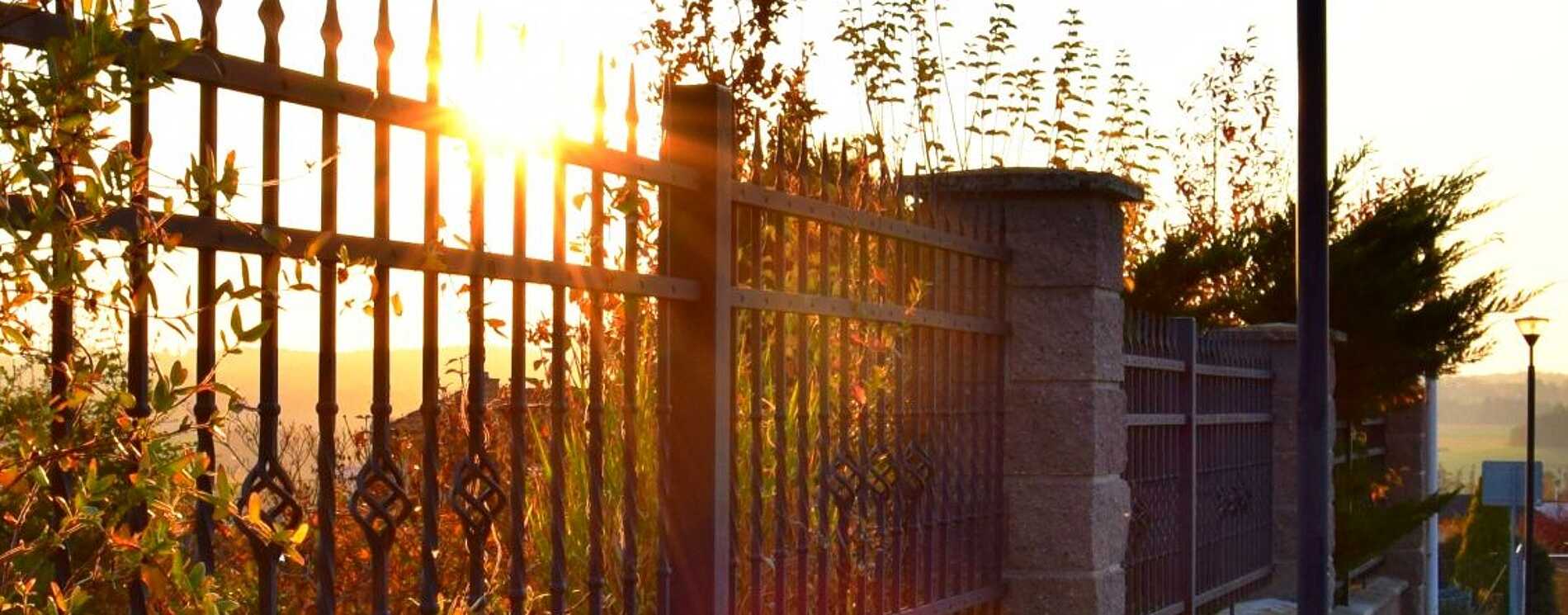 Kovový plot - podzim